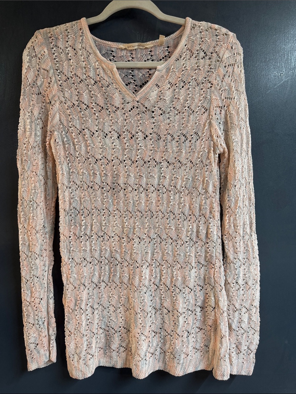 Soft Surroundings Peach Openwork knit